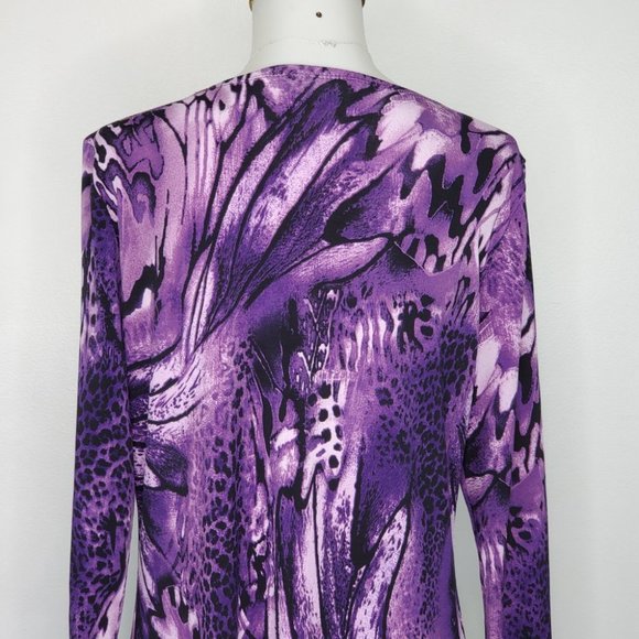 Attitudes by Renee' Purple Dopamine Irregular Hemline Tunic Top Size XS - Picture 8 of 14